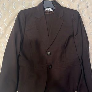 Le Suit Espresso Suit and Pant set, Size 14
